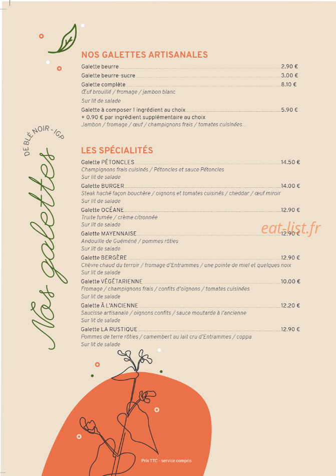 Au coin des saveurs — carte page 2