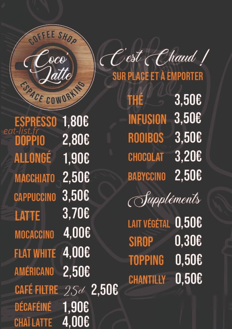 Coco'Latte — carte page 2