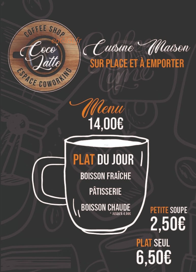 Coco'Latte — carte page 1