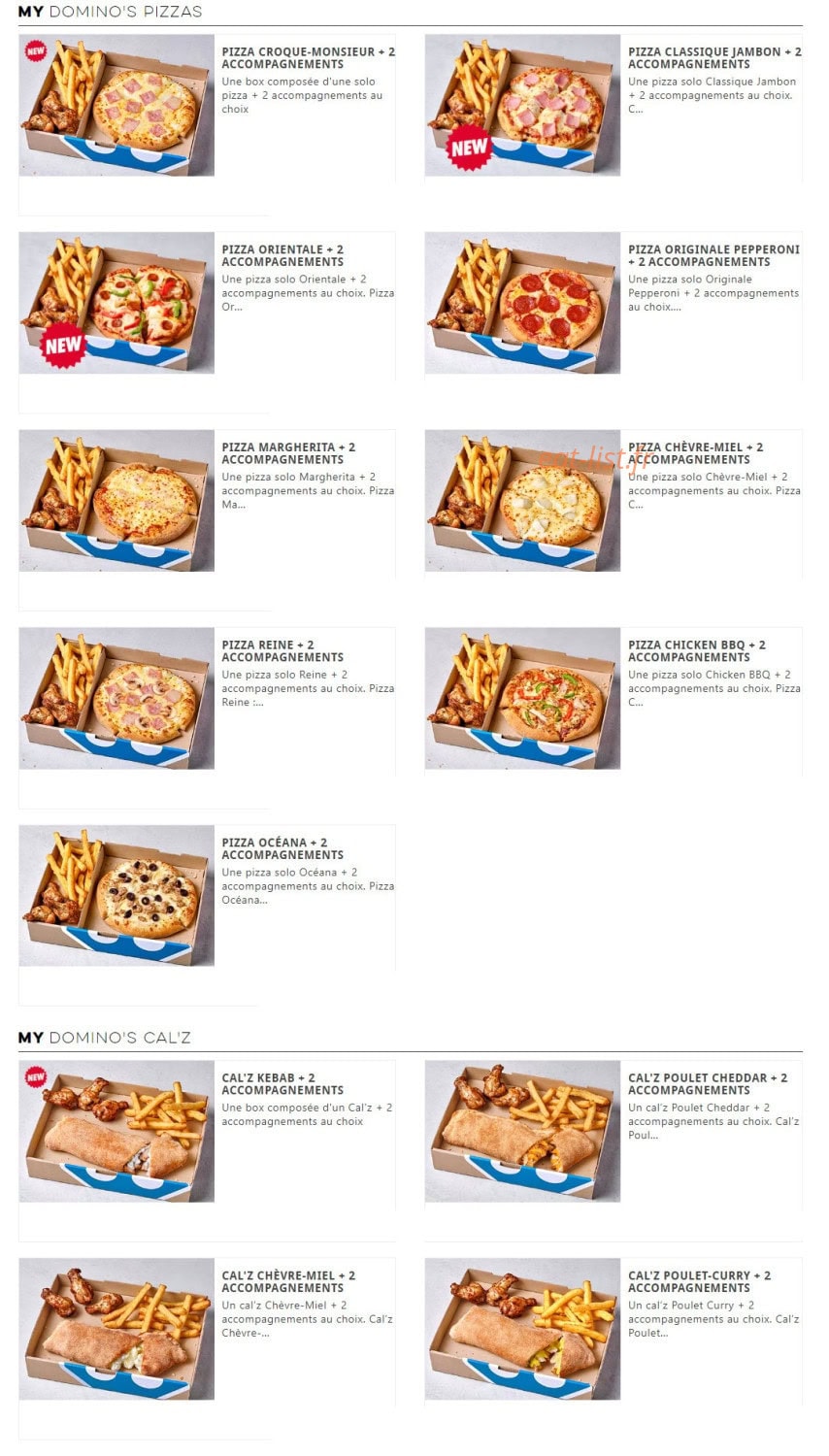 Domino's — carte page 8