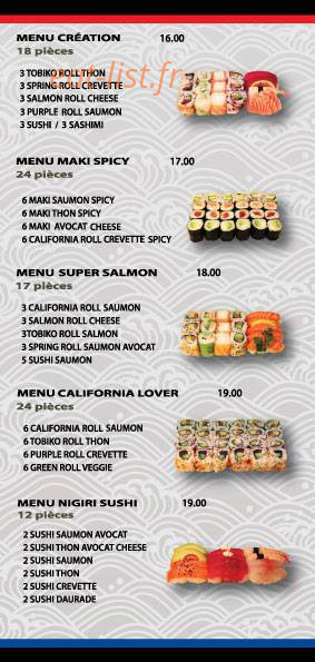 Carte et menu de Hattori Sushi à Château-Gontier-sur-Mayenne  — Les menus page 2