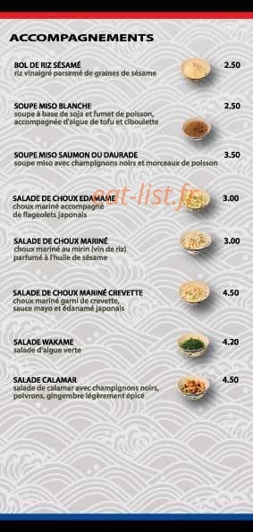 Carte et menu de Hattori Sushi à Château-Gontier-sur-Mayenne  — Les accompagnements
