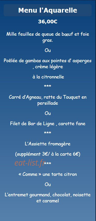 L'Aquarelle — carte page 1