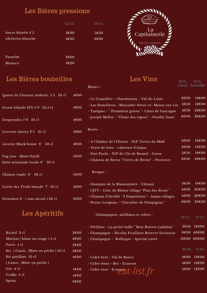 La capitainerie — carte page 1