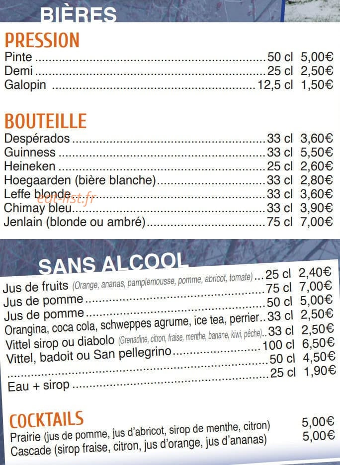 La taverne — carte page 1