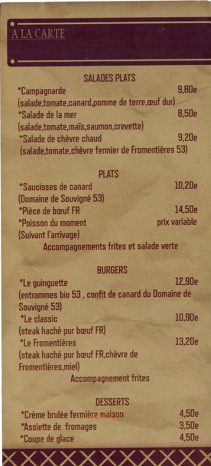 La guinguette du bac — carte page 2