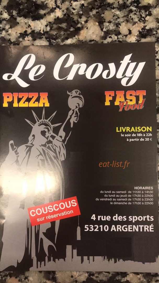 Le crosty — carte page 1