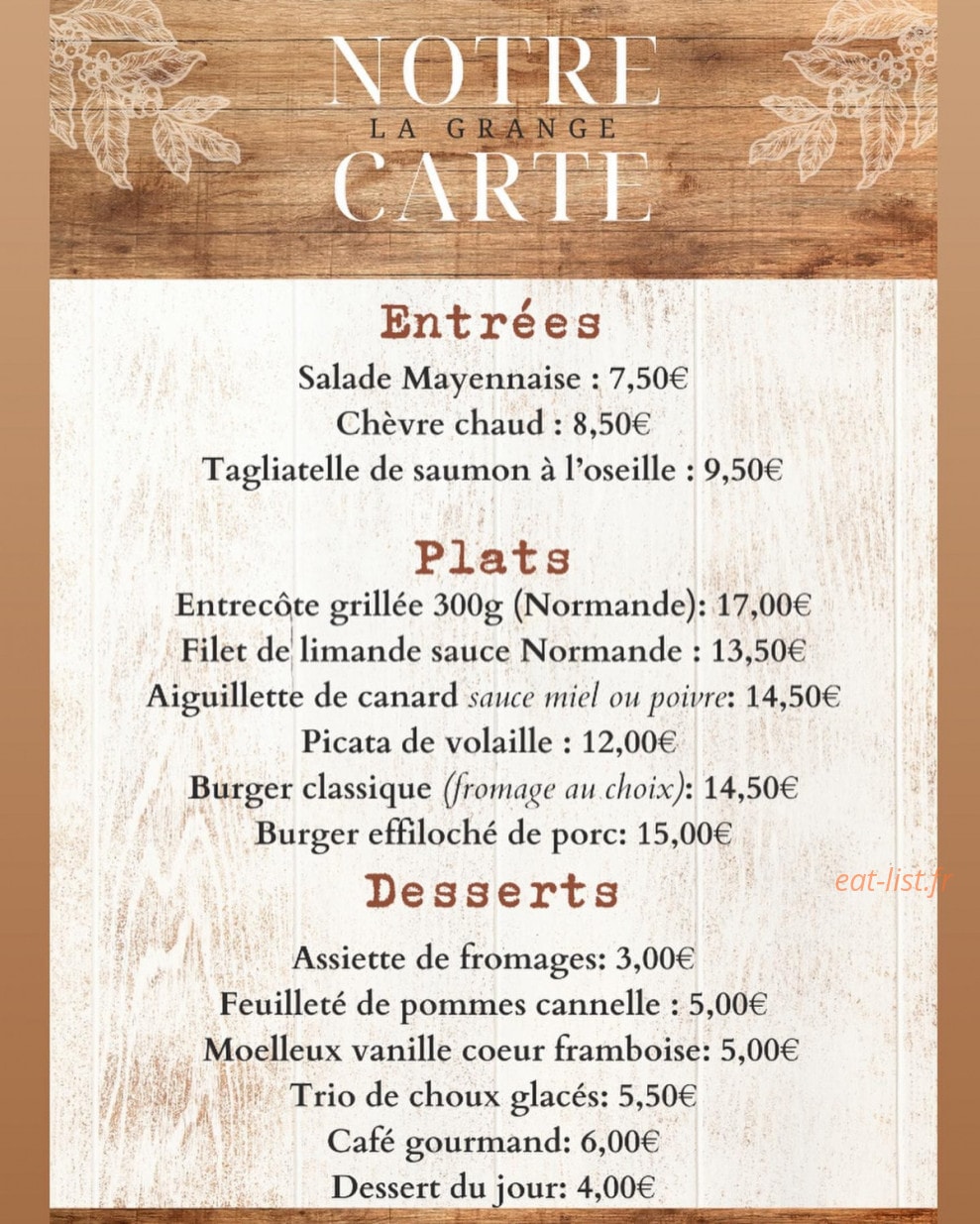 La Grange — carte page 1