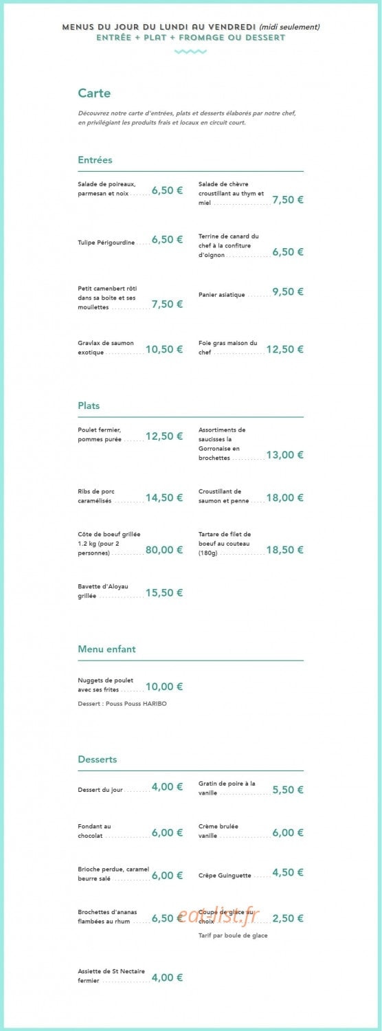 La guinguette — carte page 1