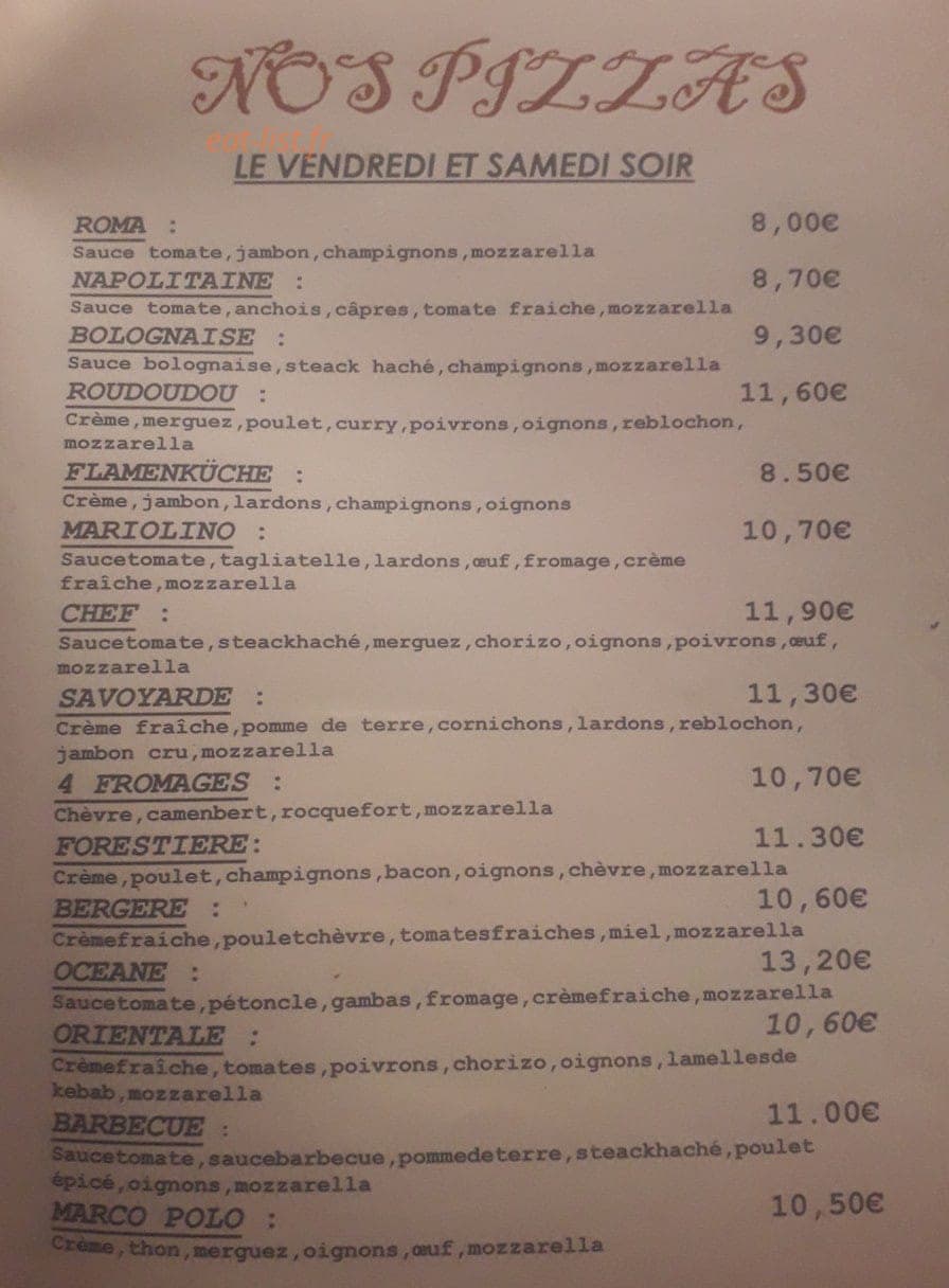 Restaurant de l'erve — carte page 3