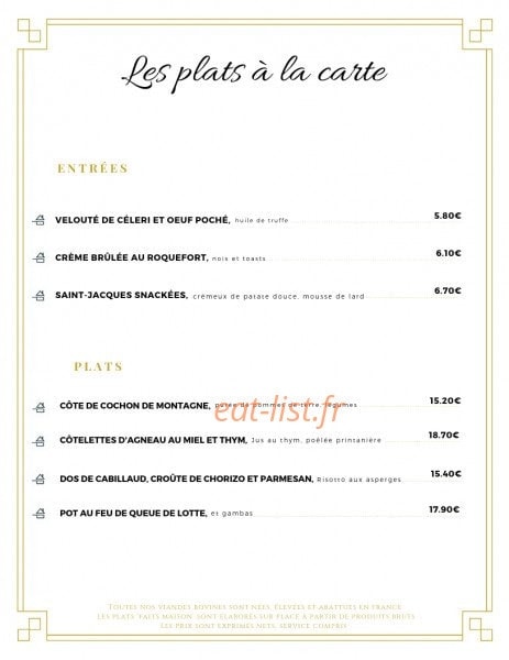 Le Relais De La Calèche — carte page 2