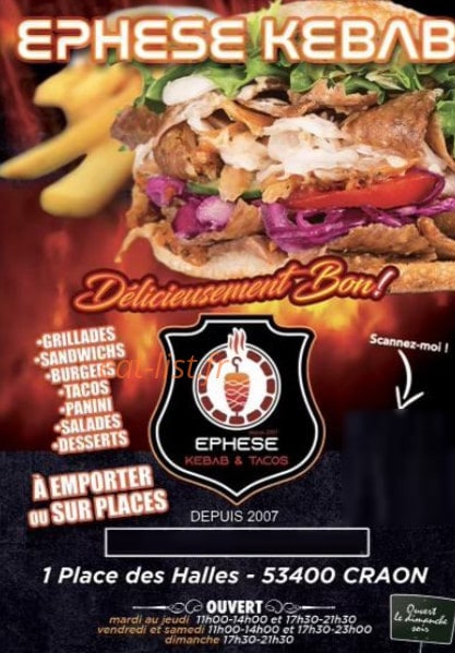 Ephese Kebab — carte page 1