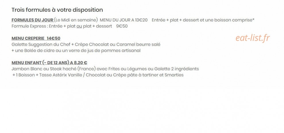 La Crêperie Du Château — carte page 1