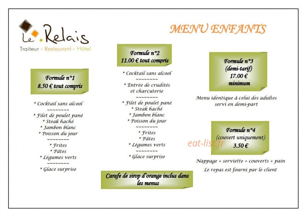 Le Relais — carte page 28