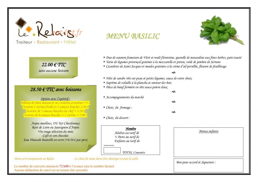 Le Relais — carte page 20