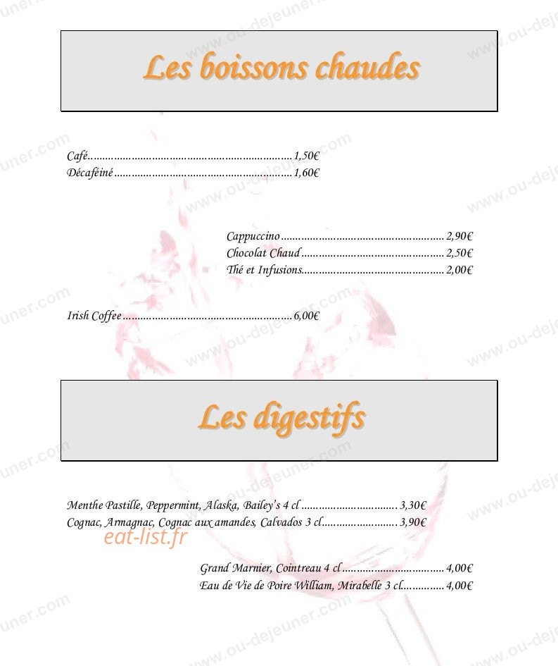 Le Relais — carte page 16