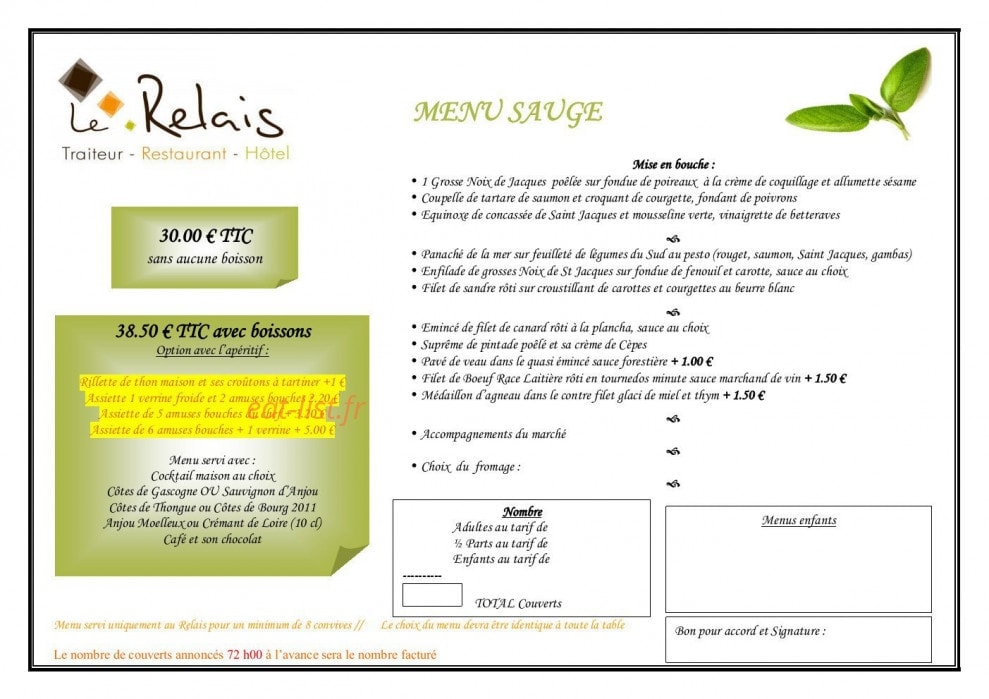 Le Relais — carte page 23