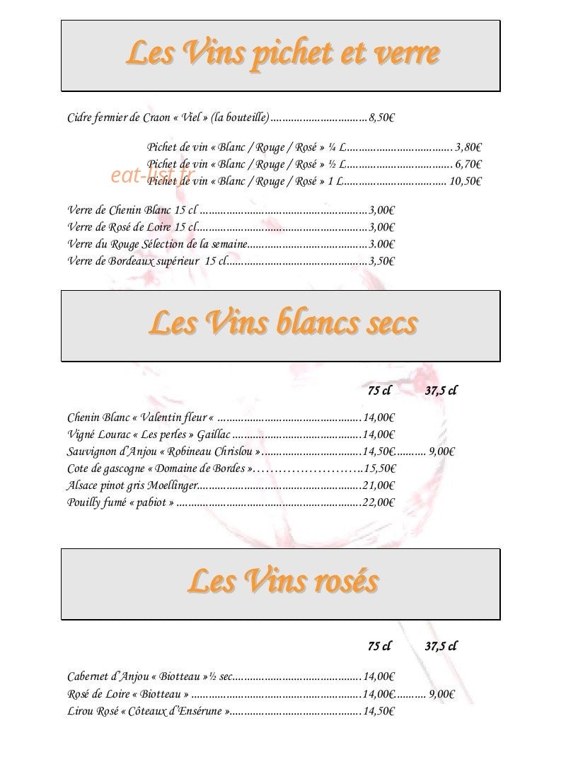 Le Relais — carte page 13