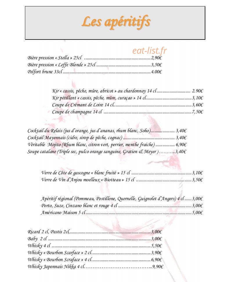 Le Relais — carte page 11