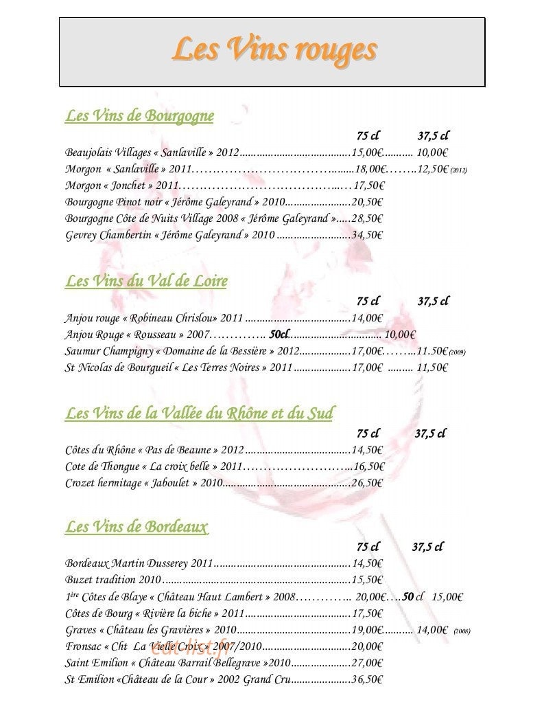 Le Relais — carte page 14