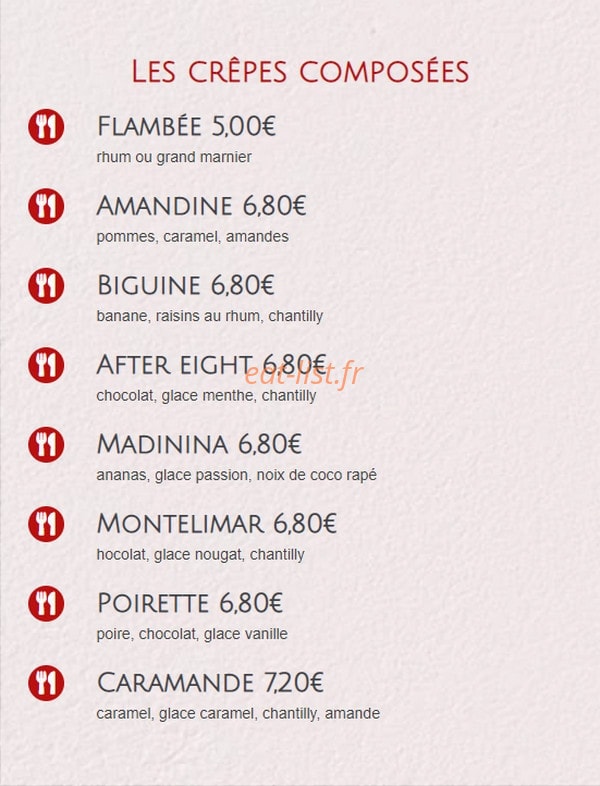 Crêperie Des Forges — carte page 4