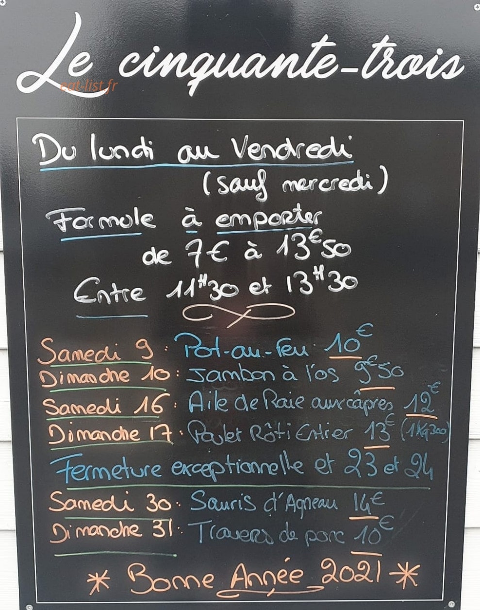Le cinquante trois — carte page 1