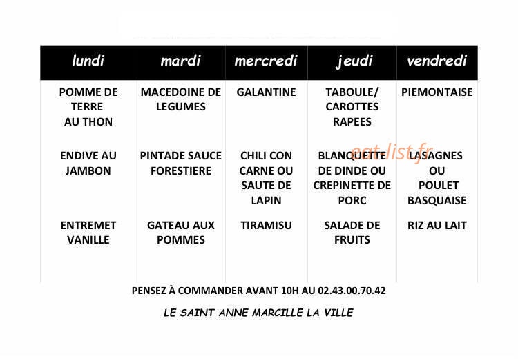 Le Saint Anne — carte page 1