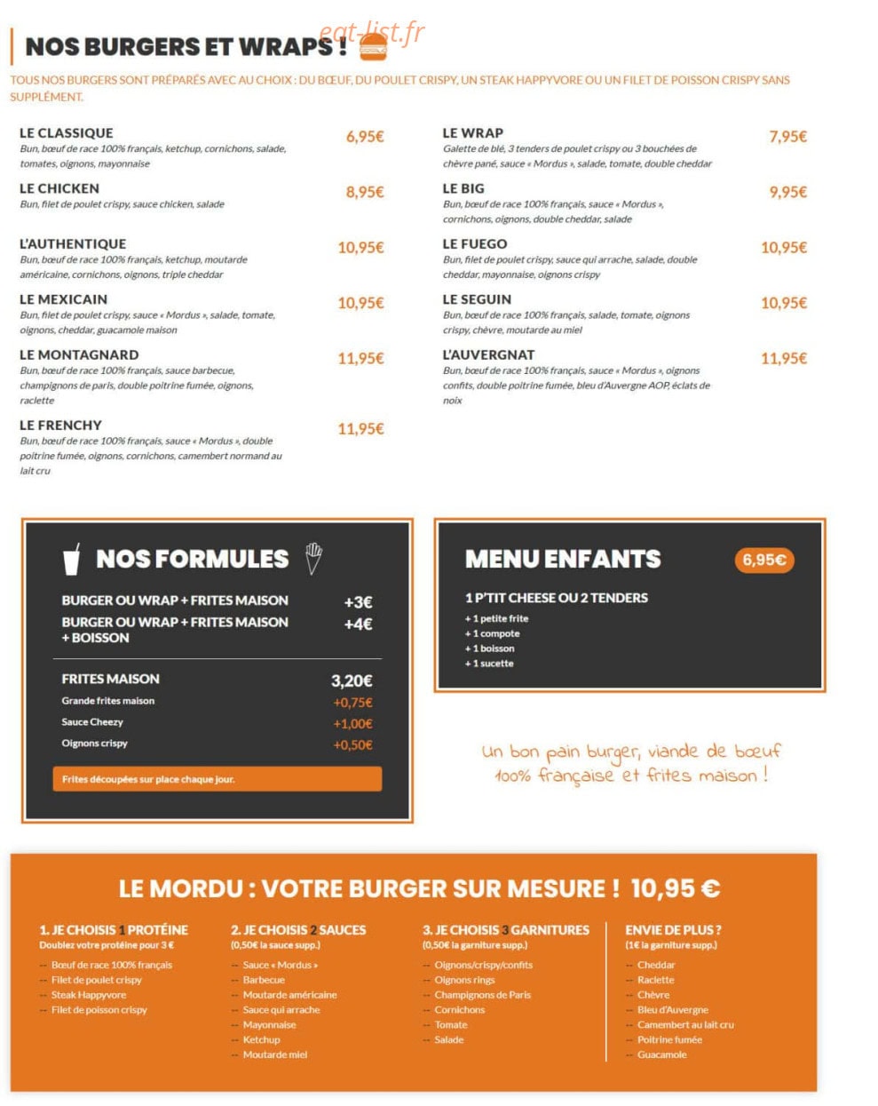 Les Mordus du Burger — carte page 1
