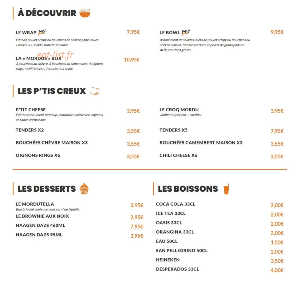 Les Mordus du Burger — carte page 2