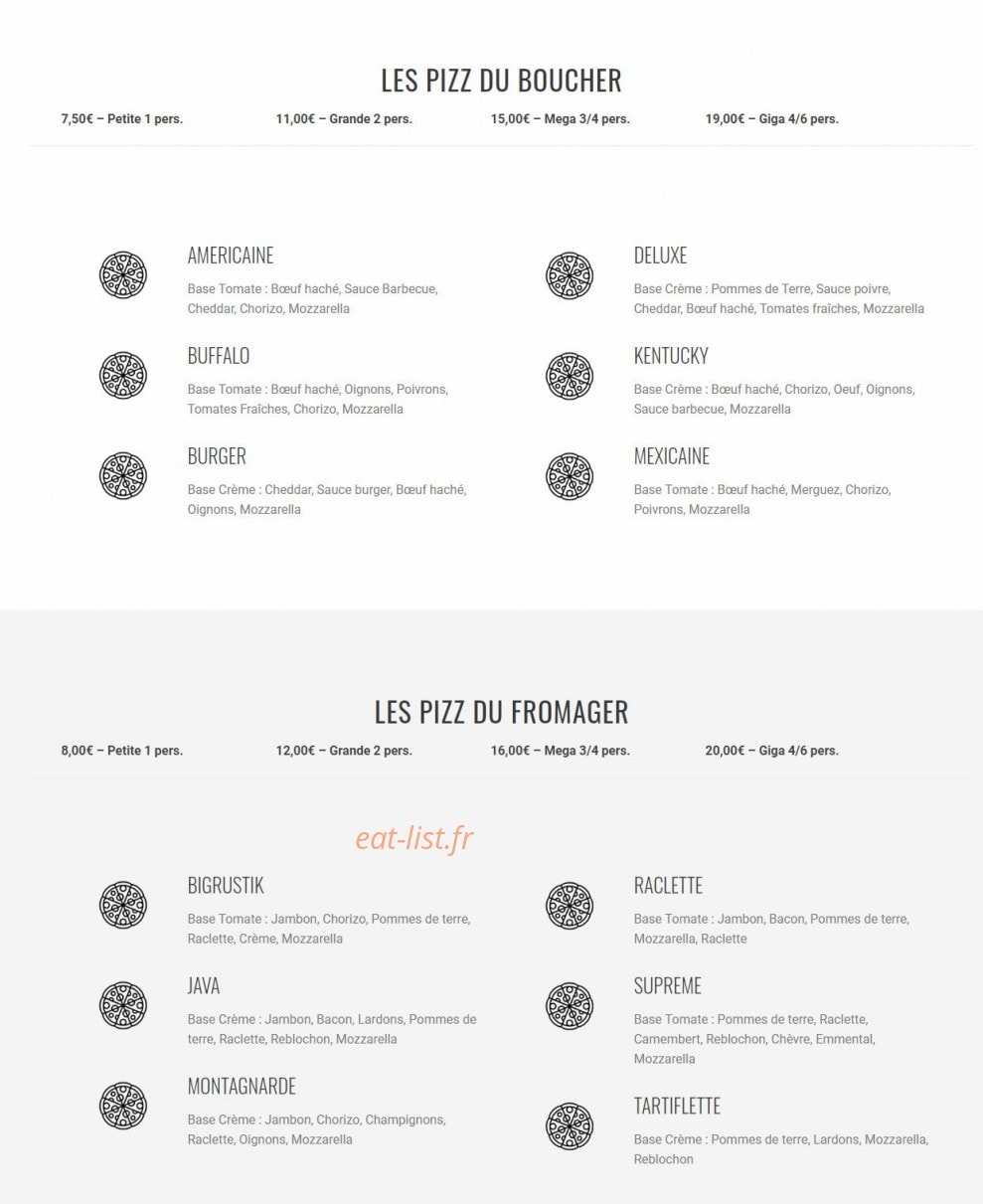 Show-Pizz — carte page 2