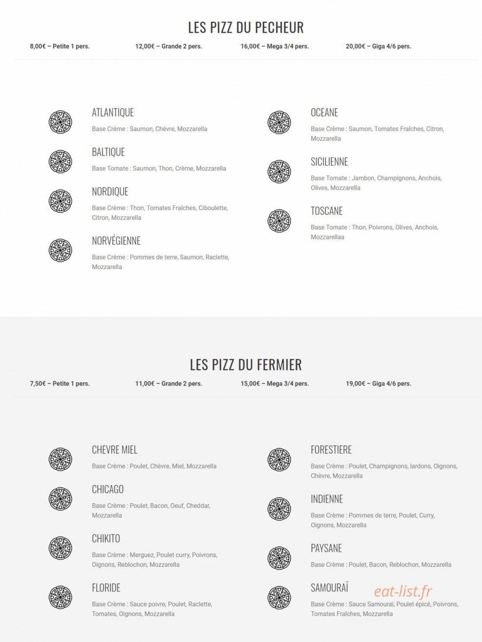 Show-Pizz — carte page 3