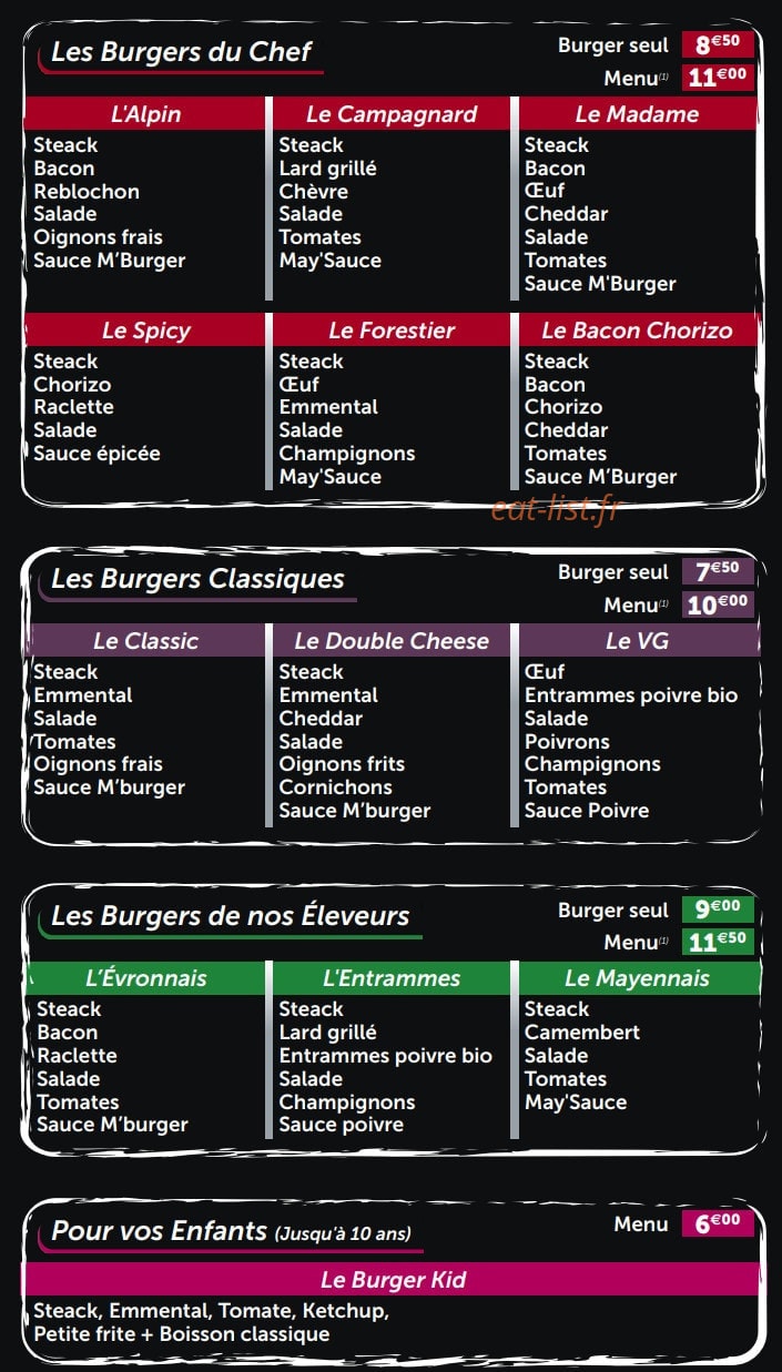 M'Burger — carte page 2
