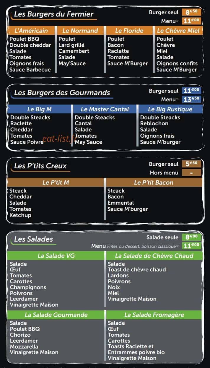 M'Burger — carte page 3