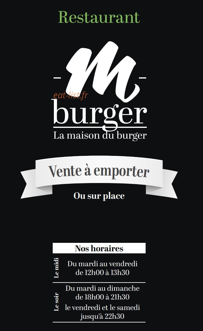 M'Burger — carte page 1