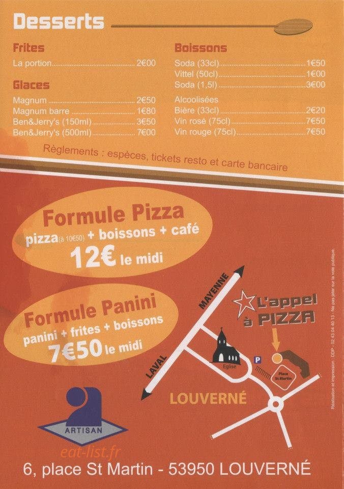 L'appel à pizza — carte page 4