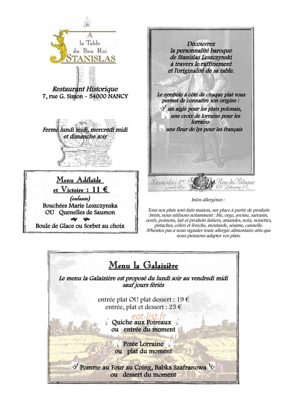 A la Table du Bon Roi Stanislas — carte page 4