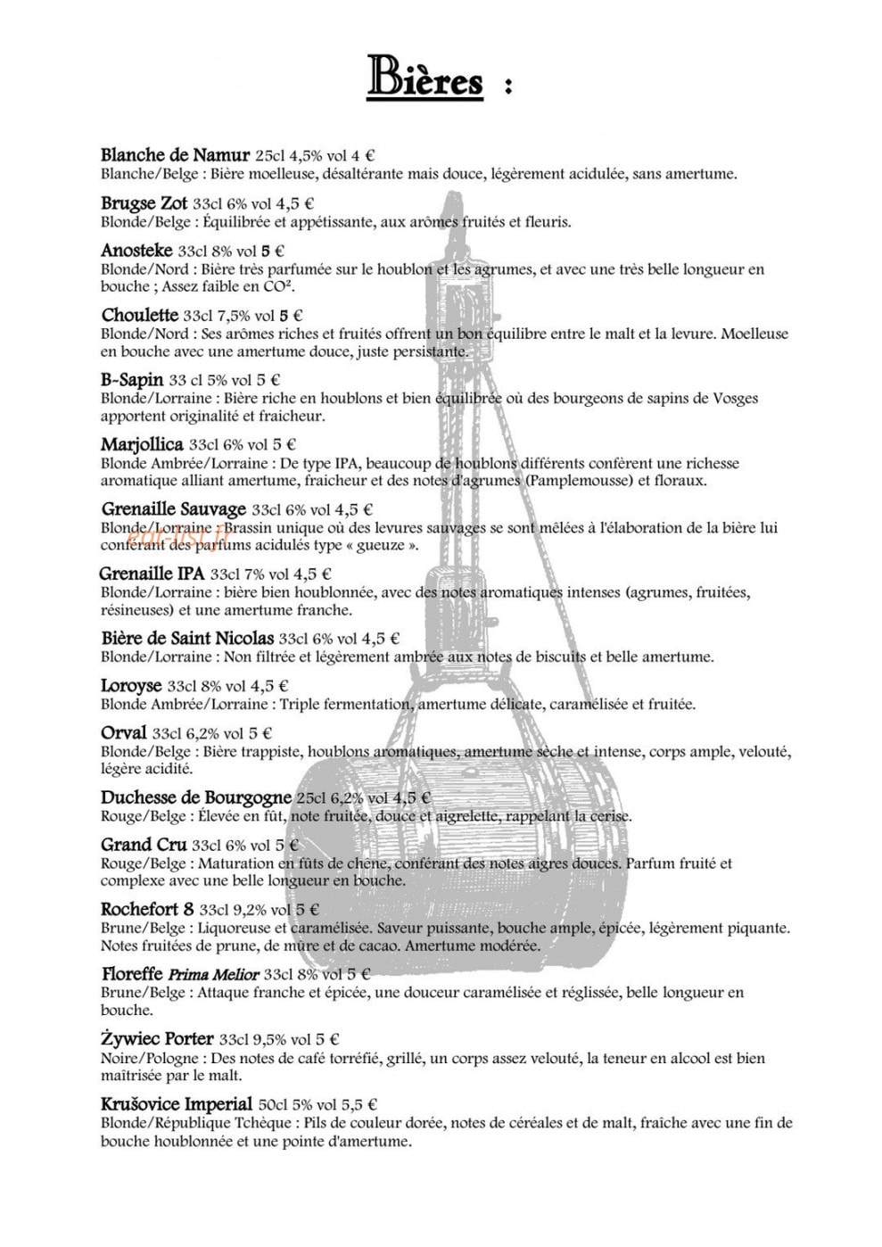 A la Table du Bon Roi Stanislas — carte page 16