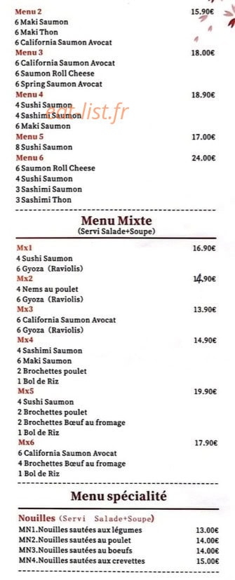 Akoya Sushi — carte page 4