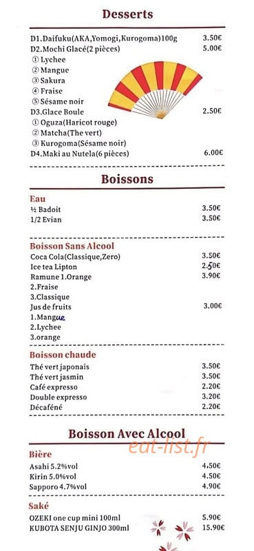 Akoya Sushi — carte page 6