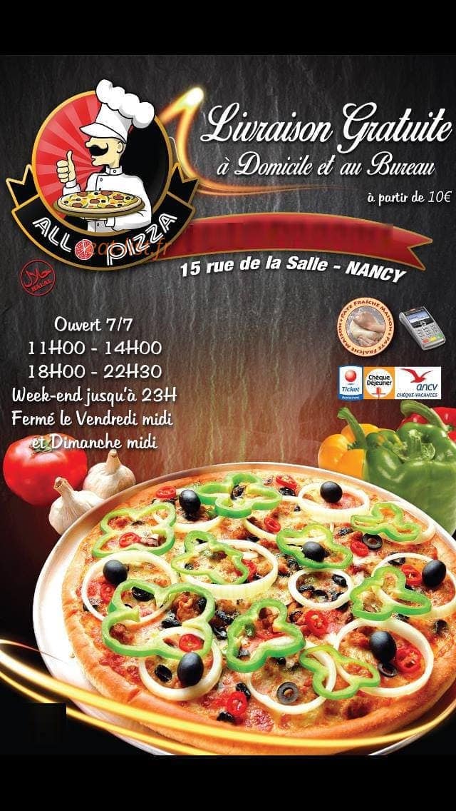 Allo Pizza — carte page 1