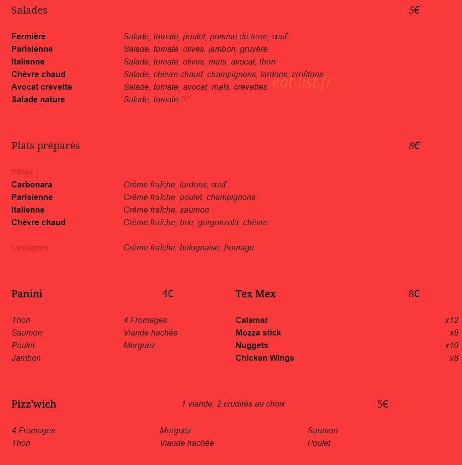 Allo Pizza — carte page 3
