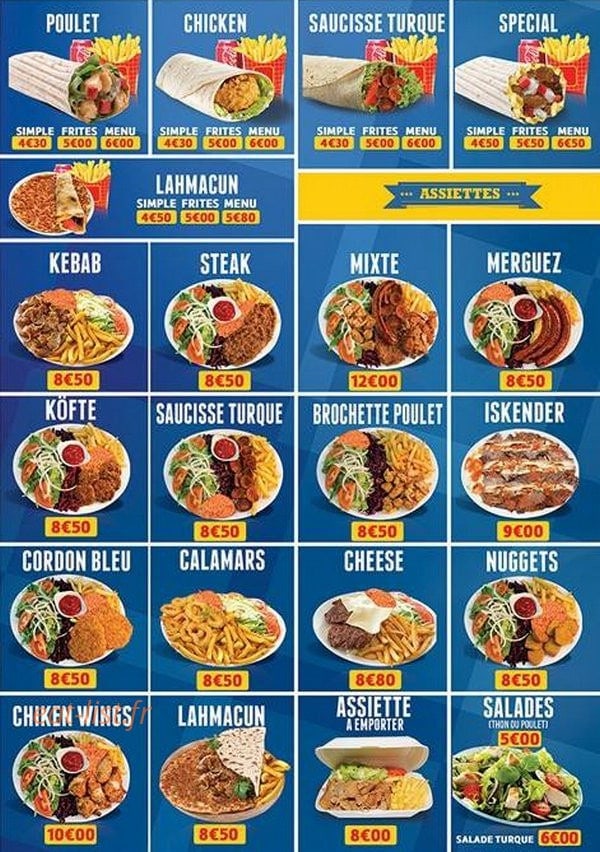 Arzu'm Kebab — carte page 3