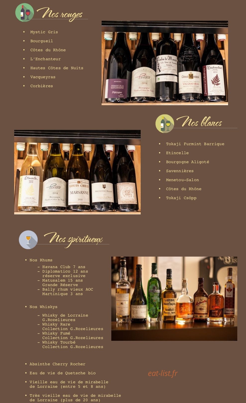 Au Bistronome — carte page 7