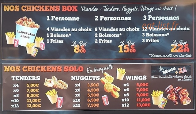 Beauregard Kebab — carte page 2