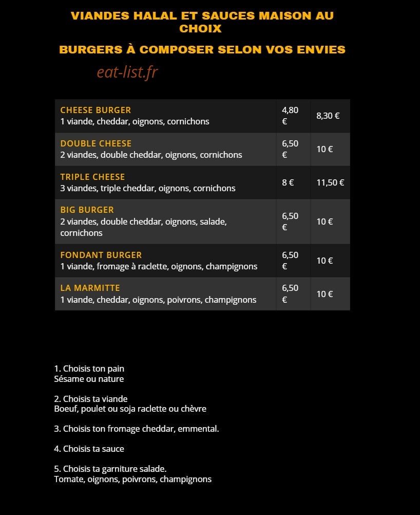 Best Burger — carte page 1