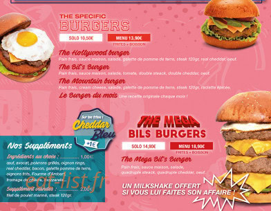 Bill’s Diner — carte page 2