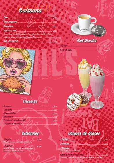 Bill’s Diner — carte page 3