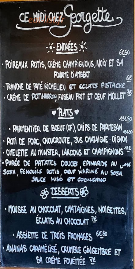 Bistrot Georgette — carte page 1