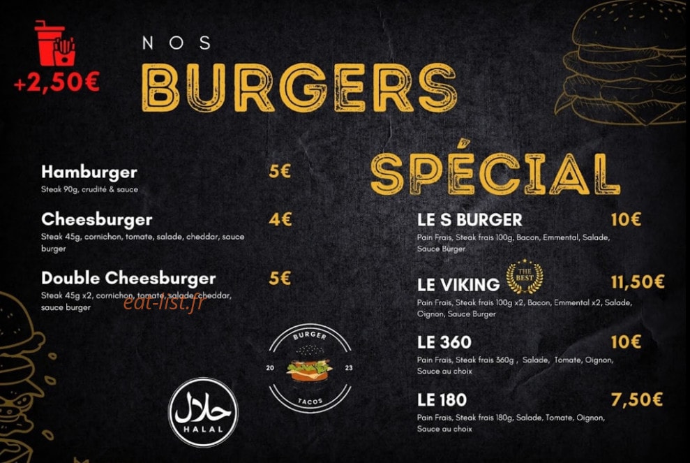 Burger Tacos — carte page 1