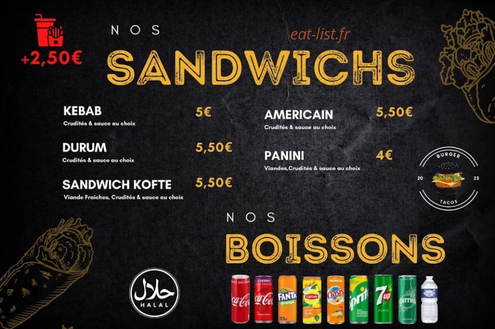 Burger Tacos — carte page 3